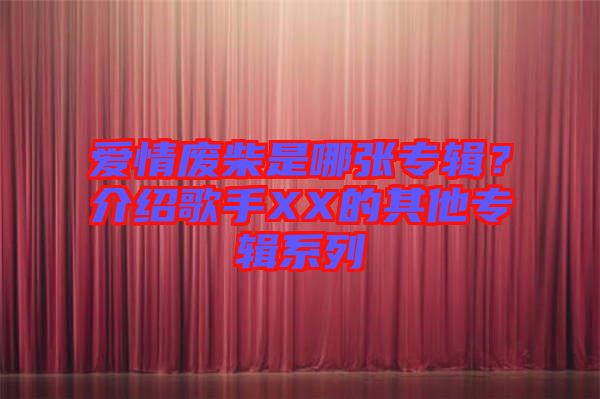 愛(ài)情廢柴是哪張專輯？介紹歌手XX的其他專輯系列