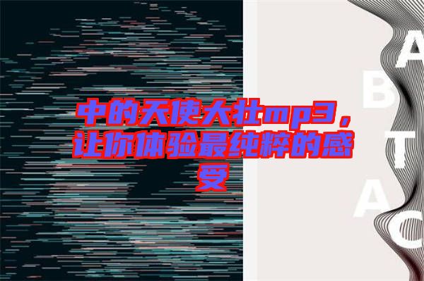 中的天使大壯mp3，讓你體驗最純粹的感受