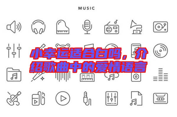 小幸運適合白嗎，介紹歌曲中的愛情語言
