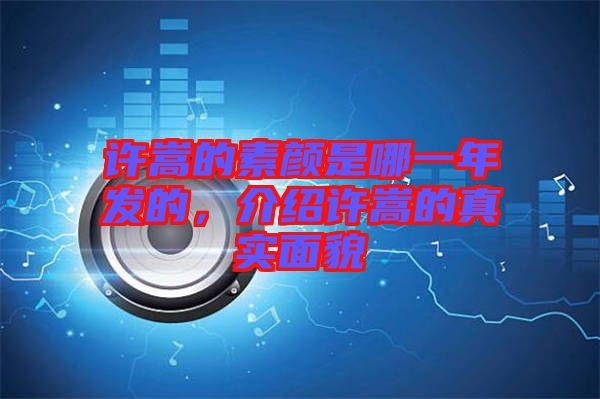 許嵩的素顏是哪一年發(fā)的，介紹許嵩的真實(shí)面貌