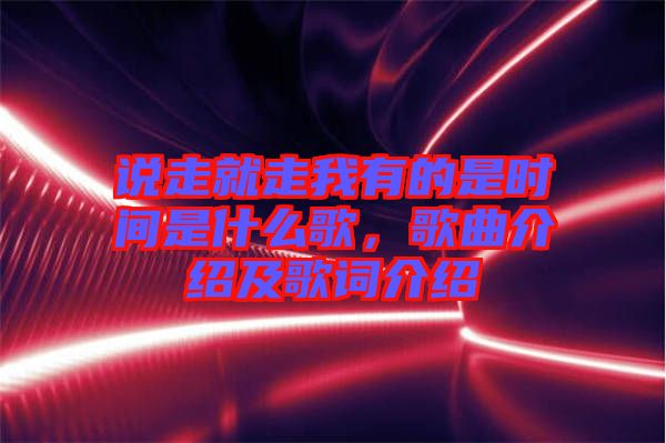 說(shuō)走就走我有的是時(shí)間是什么歌，歌曲介紹及歌詞介紹
