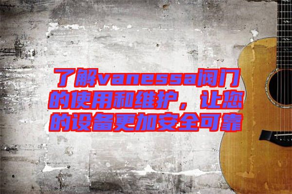 了解vanessa閥門的使用和維護(hù)，讓您的設(shè)備更加安全可靠