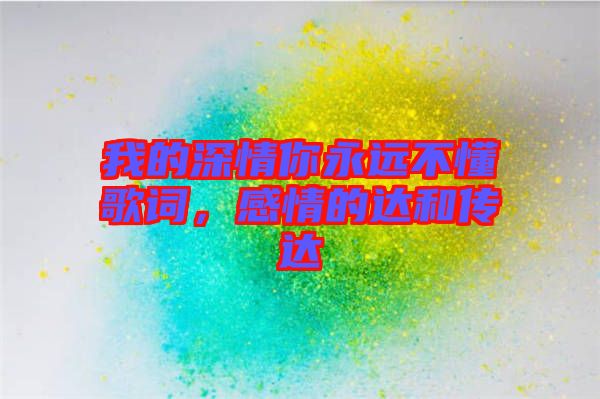 我的深情你永遠不懂歌詞，感情的達和傳達