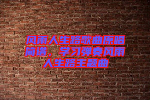風(fēng)雨人生路歌曲原唱簡(jiǎn)譜，學(xué)習(xí)彈奏風(fēng)雨人生路主題曲