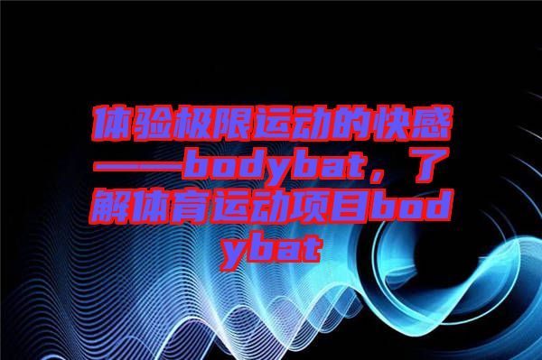 體驗(yàn)極限運(yùn)動(dòng)的快感——bodybat，了解體育運(yùn)動(dòng)項(xiàng)目bodybat