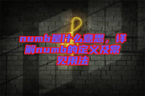 numb是什么意思，詳解numb的定義及常見用法