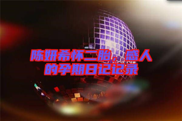 陳妍希懷二胎，感人的孕期日記記錄