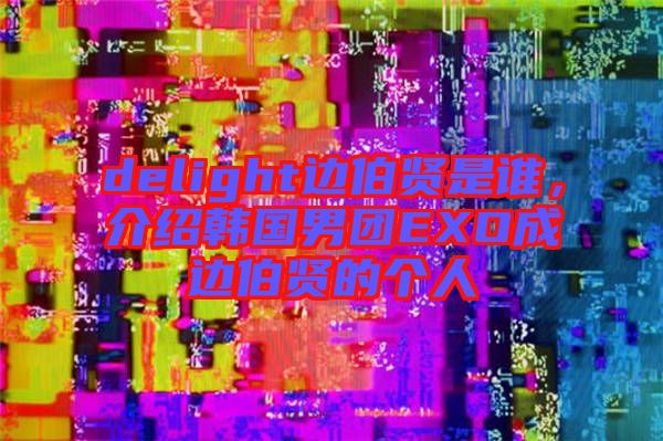 delight邊伯賢是誰，介紹韓國男團EXO成邊伯賢的個人