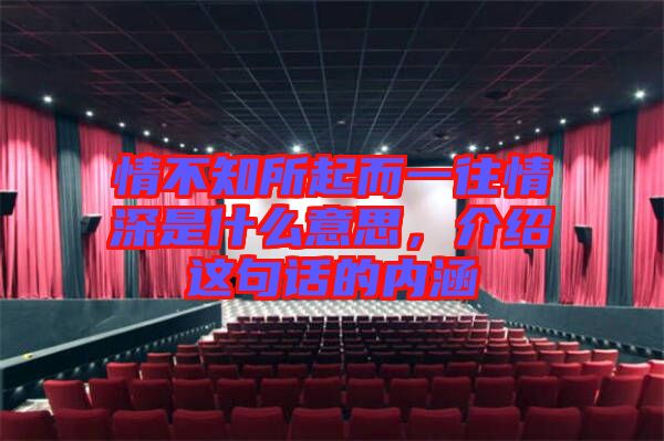 情不知所起而一往情深是什么意思，介紹這句話的內(nèi)涵