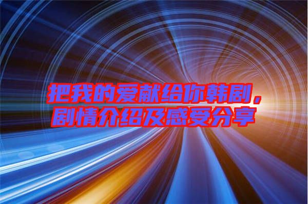 把我的愛獻給你韓劇，劇情介紹及感受分享