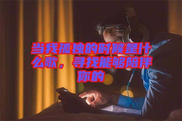 當我孤獨的時候是什么歌，尋找能夠陪伴你的