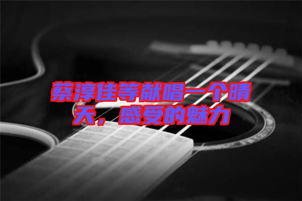 蔡淳佳等獻(xiàn)唱一個(gè)晴天，感受的魅力