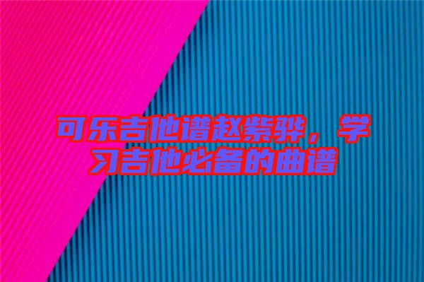 可樂(lè)吉他譜趙紫驊，學(xué)習(xí)吉他必備的曲譜
