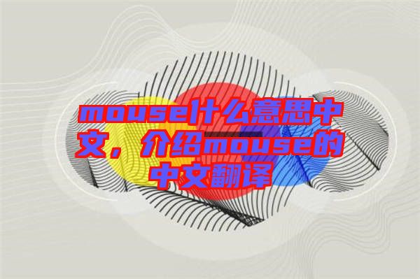 mouse什么意思中文，介紹mouse的中文翻譯