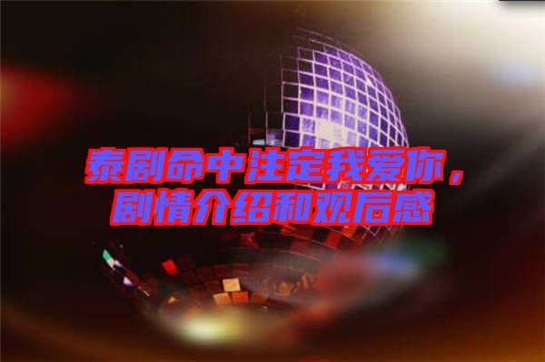 泰劇命中注定我愛你，劇情介紹和觀后感