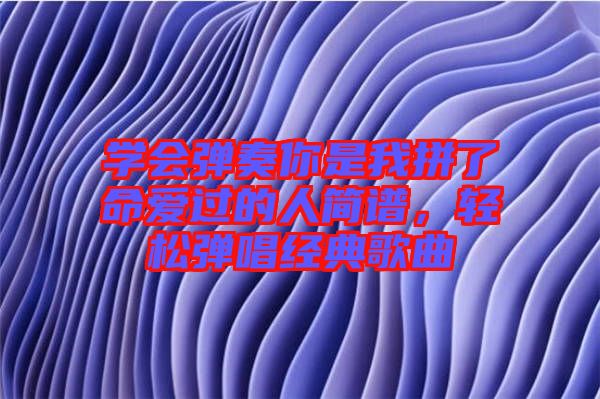 學(xué)會彈奏你是我拼了命愛過的人簡譜，輕松彈唱經(jīng)典歌曲