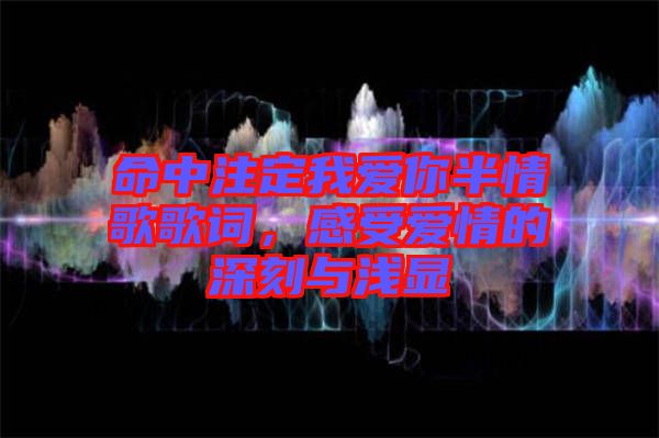 命中注定我愛你半情歌歌詞，感受愛情的深刻與淺顯
