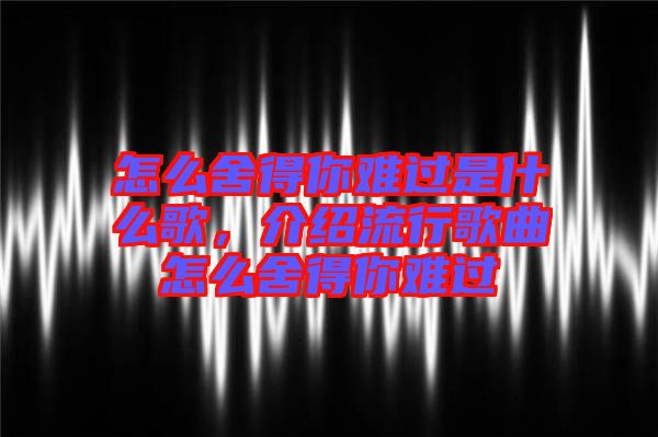 怎么舍得你難過(guò)是什么歌，介紹流行歌曲怎么舍得你難過(guò)