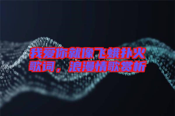 我愛你就像飛蛾撲火歌詞，浪漫情歌賞析