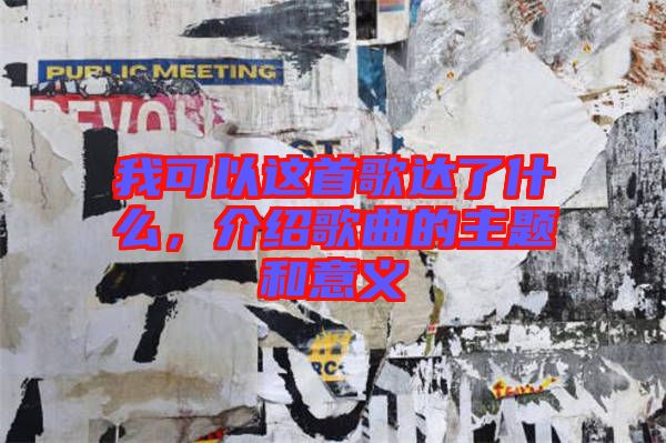我可以這首歌達(dá)了什么，介紹歌曲的主題和意義