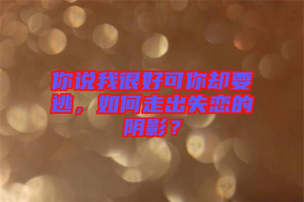 你說我很好可你卻要逃，如何走出失戀的陰影？