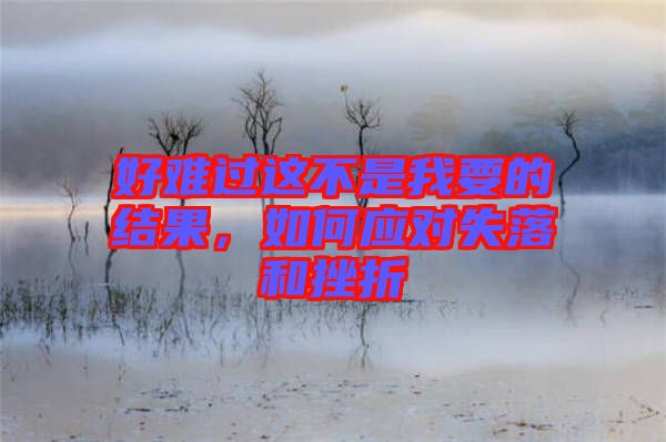 好難過這不是我要的結(jié)果，如何應(yīng)對失落和挫折