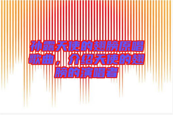 孫露天使的翅膀原唱歌曲，介紹天使的翅膀的演唱者