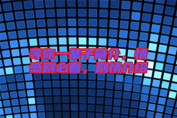 等你一輩子簡介，情感劇必看，劇情介紹