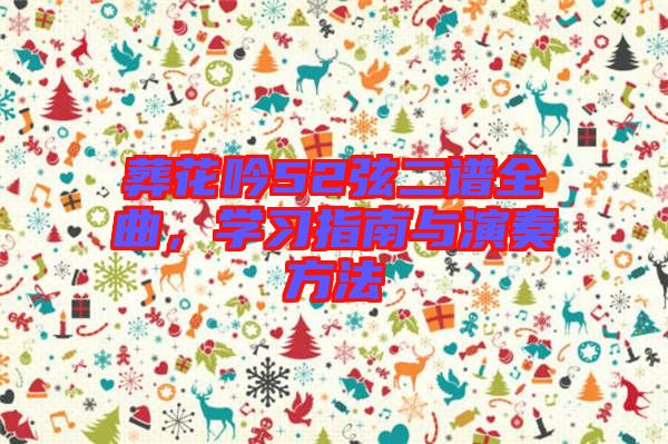 葬花吟52弦二譜全曲，學(xué)習(xí)指南與演奏方法