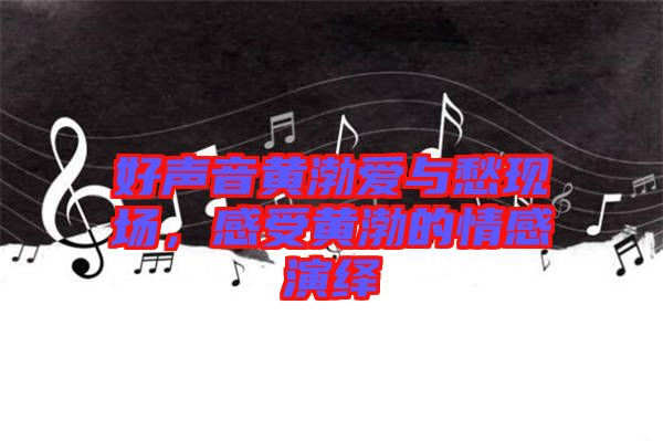 好聲音黃渤愛與愁現(xiàn)場，感受黃渤的情感演繹