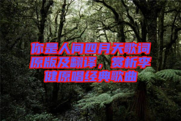 你是人間四月天歌詞原版及翻譯，賞析李健原唱經典歌曲