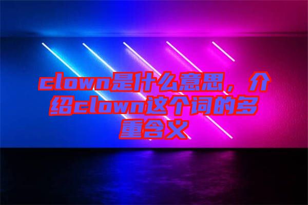 clown是什么意思，介紹clown這個詞的多重含義