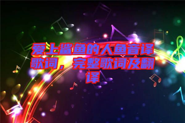 愛上鯊魚的人魚音譯歌詞，完整歌詞及翻譯