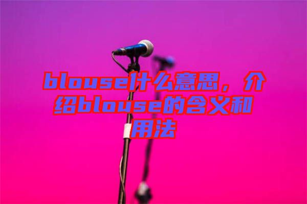 blouse什么意思，介紹blouse的含義和用法