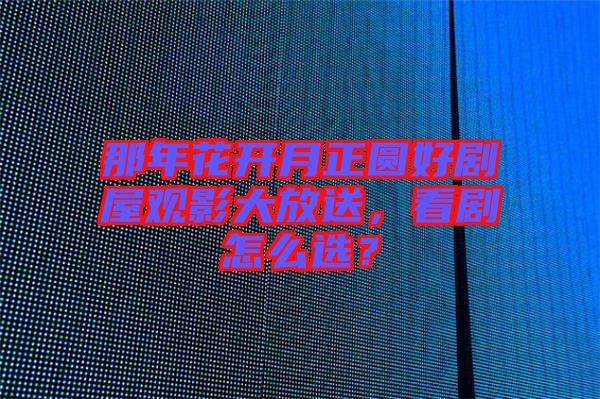 那年花開月正圓好劇屋觀影大放送，看劇怎么選？