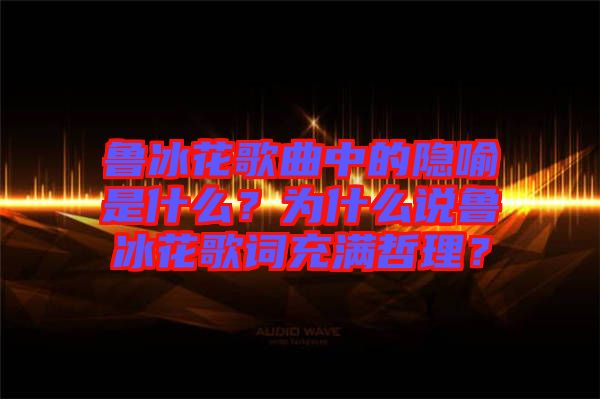魯冰花歌曲中的隱喻是什么？為什么說魯冰花歌詞充滿哲理？