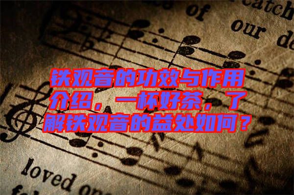 鐵觀音的功效與作用介紹，一杯好茶，了解鐵觀音的益處如何？