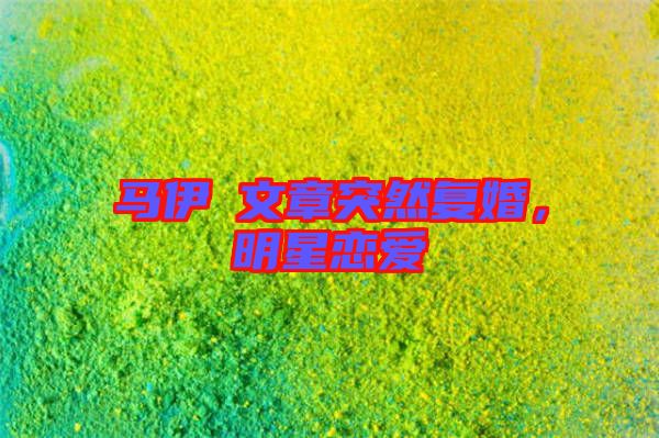 馬伊琍文章突然復(fù)婚，明星戀愛