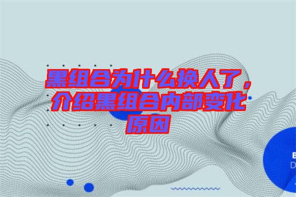 黑組合為什么換人了，介紹黑組合內(nèi)部變化原因