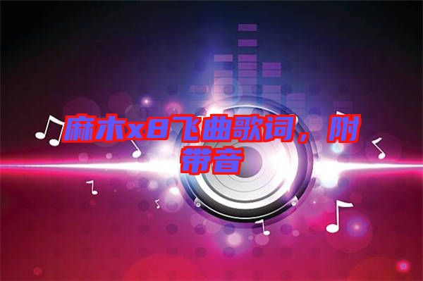 麻木x8飛曲歌詞，附帶音