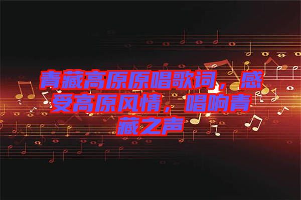 青藏高原原唱歌詞，感受高原風(fēng)情，唱響青藏之聲