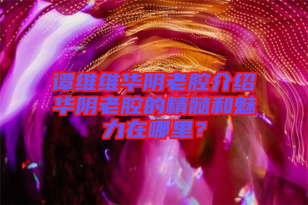 譚維維華陰老腔介紹華陰老腔的精髓和魅力在哪里？